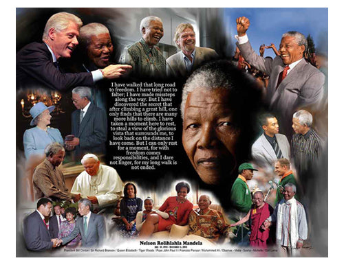 Framed Art Nelson Mandela by Wishum Gregory | 8 ½ x 11