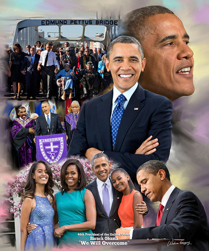 Framed Art Barack Obama: We Will Overcome by Wishum Gregory | 24 x 20