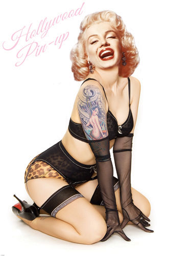Framed Art Marilyn: Tattoos (Hollywood Pin-Up) 18 x 12