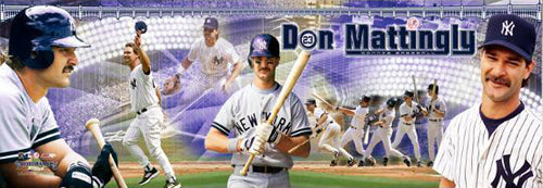 Framed Art Don Mattingly Photoramic 12 x 36