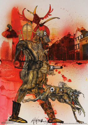 Framed Art Hell Hound Fahrenheit 451 by Ralph Steadman | 33 ½ x 23 ½