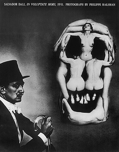 Salvador Dali, In Voluptate Mors, 1951 by Philippe Halsman