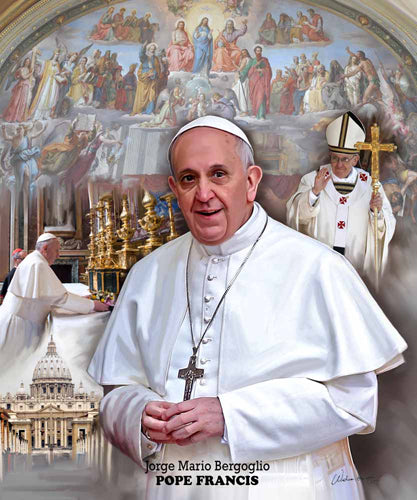 Framed Art Pope Francis I by Wishum Gregory | 24 x 20