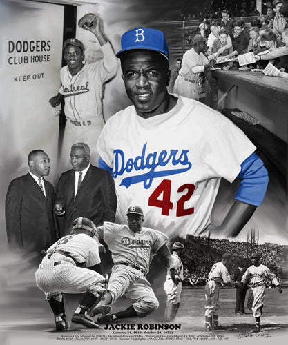 Framed Art Jackie Robinson by Wishum Gregory | 24 x 20