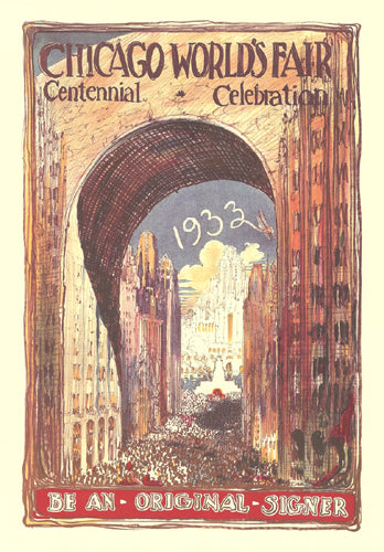 Framed Art Chicago World's Fair 1933 Centennial Celebration 