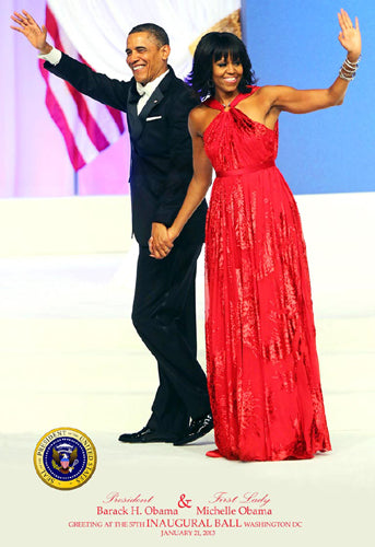 Framed Art President Barack Obama & First Lady Michelle Obama Greeting at the ...
