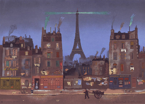 Framed Art Tour Eiffel la Nuit by Michel Delacroix | 12 1/2 x 17 1/4