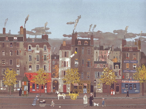 Framed Art Café Parisienne by Michel Delacroix | 13 x 17 1/8