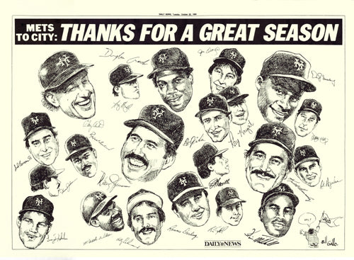 1986 Mets: Thanks for a Great Season by Bill Gallo | 10 7/8 x 14 7/