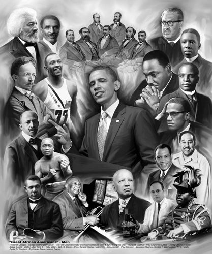 Framed Art Great African Americans: Men by Wishum Gregory | 24 x 20