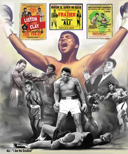 Framed Art Ali: I Am the Greatest by Wishum Gregory | 24 x 20