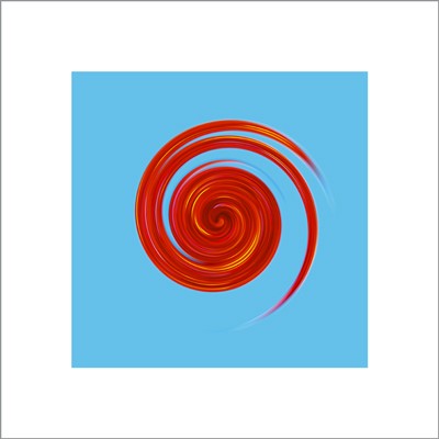 Whirl #3 (Red on Sky Blue) by Michael Banks | 15 3/4 x 15 3/4 Art P