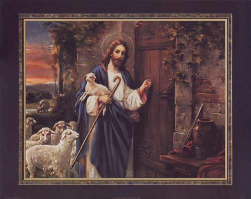 Framed Art Jesus at the Door by Thomas L. Cathey Collection | 22 x 28