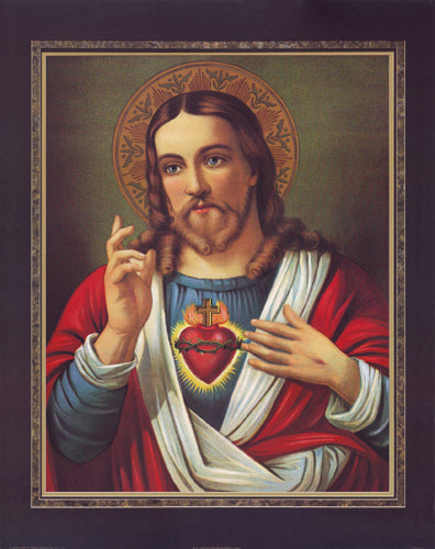 Framed Art Jesus: Sacred Heart by Thomas L. Cathey Collection | 28 x 22