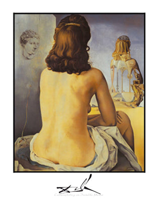 Contemplating an Invisible Mirror by Salvador Dali | 28 x 22 Fine Art Print