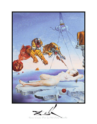 Framed Art Reve Cause par la Vol d'une Abeille by Salvador Dali