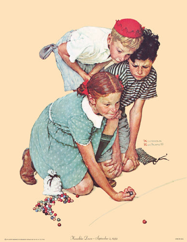 Knuckles Down by Norman Rockwell | 14 x 11 Fine Art Print