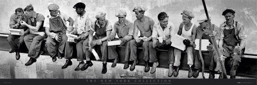 Men on Girder, New York Wall Art | 12 x 36 Fine Art Print