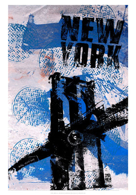 NYC (Blue) by Bobby Hill | 20 x 14 Fine Art Print