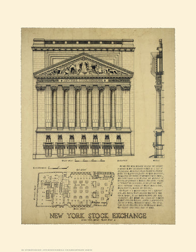 Framed Art New York Stock Exchange by Roger Vilar | 18 x 14