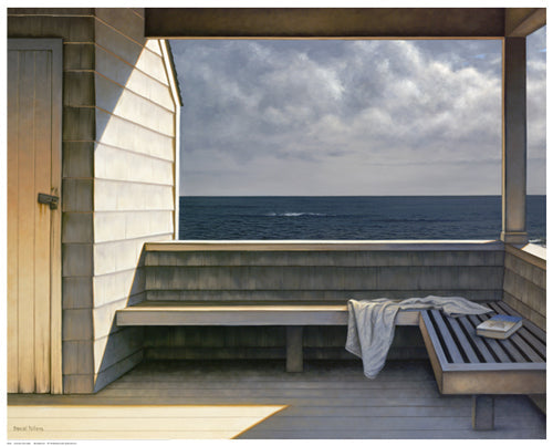 Framed Art Sea Bench by Daniel Pollera | 16 1/2 x 20 1/2