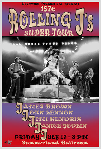 Framed Art Rolling J's Super Tour, 1970 18 x 12