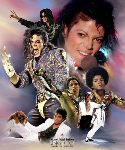 Framed Art Michael Jackson: King of Pop by Wishum Gregory | 11 x 8 ½