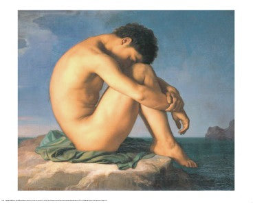 Jeune Homme nu Assis au Boro de la Mer by Hippolyte Flandrin
