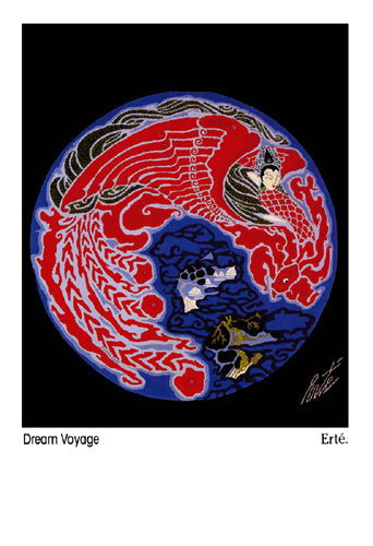 Framed Art Dream Voyage by Erté - Romain de Tirtoff | 7 ¼ x 5 1/8