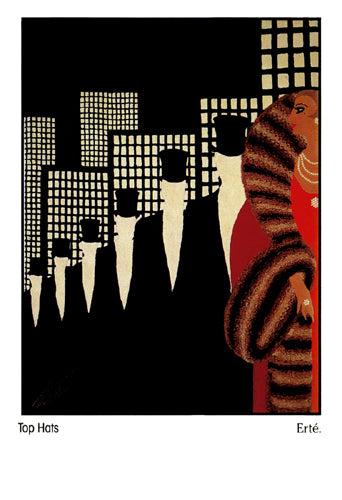 Top Hats by Erté - Romain de Tirtoff | 7 ¼ x 5 1/8 Fine Art Print