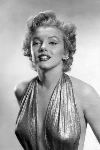 Framed Art Marilyn Monroe: Gold Dress (B&W) 18 x 12