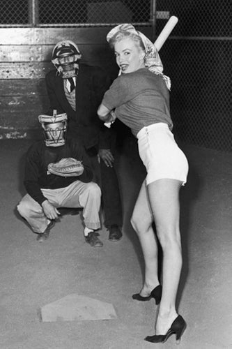 Framed Art Marilyn Monroe: Batting Practice 18 x 12