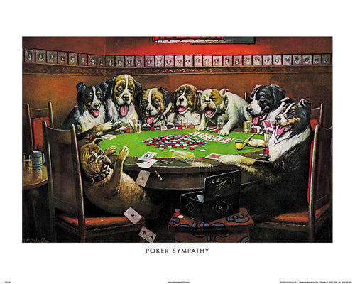 Framed Art Poker Sympathy by C.M. Coolidge | 16 x 20