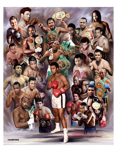 Framed Art Boxing Greats: Champions #3 by Wishum Gregory | 11 x 8 ½