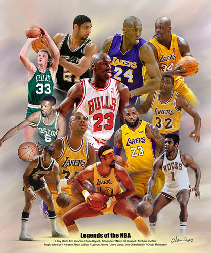 Legends of the NBA by Wishum Gregory | 24 x 20 Fine Art Print