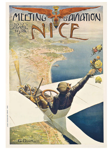 Framed Art Meeting d’Aviation Nice, 1910 by Charles-Léonce Brossé