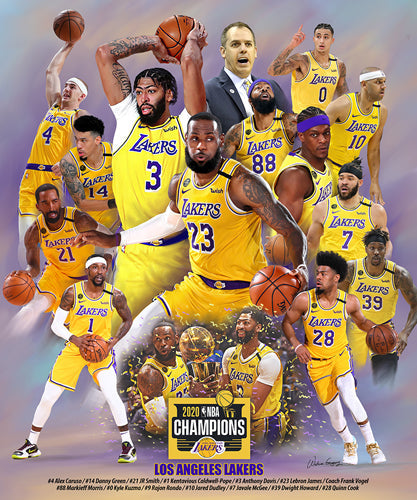 Framed Art Lakers Championship 2020 by Wishum Gregory | 24 x 20