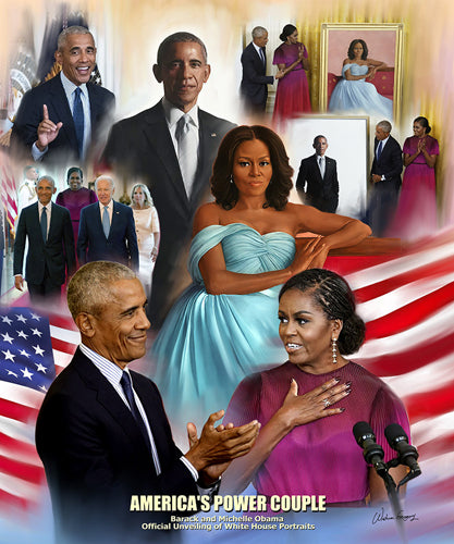 Framed Art America’s Power Couple: Barack & Michelle Obama Official Unveiling ...