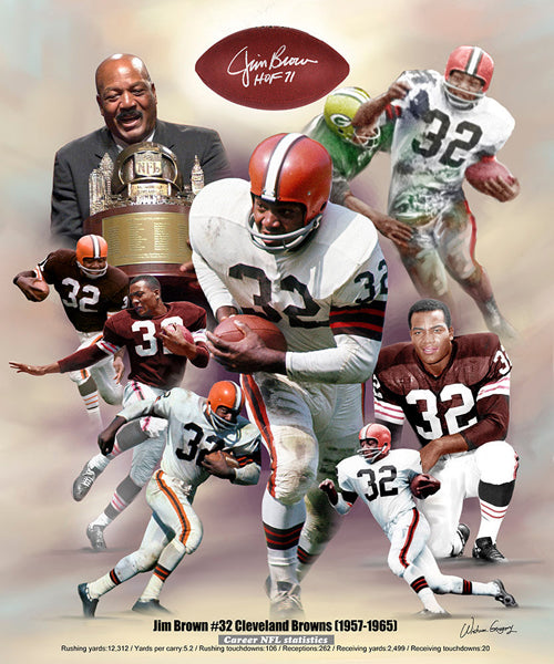 Framed Art Jim Brown by Wishum Gregory | 11 x 8 ½