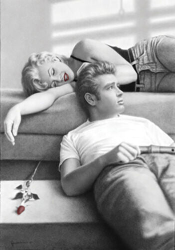 Framed Art Marilyn Monroe & James Dean: Rose by Paul Gassenheimer
