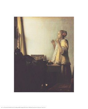 Woman with a Pearl Necklace by Johannes Vermeer | 20 x 16 Fine Art Print