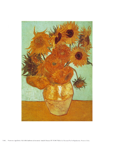 Framed Art Sunflowers by Vincent van Gogh | 10 x 8