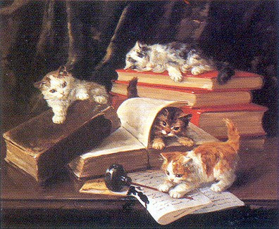 Playful Kittens by Alfred Brunel de Neuville | 12 x 15 Fine Art Print