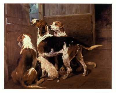 Hounds by a Stable Door by John Emms | 25 x 31 Fine Art Print