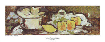 Framed Art Lemons, Peaches, and Compotier by Georges Braque | 13 x 32