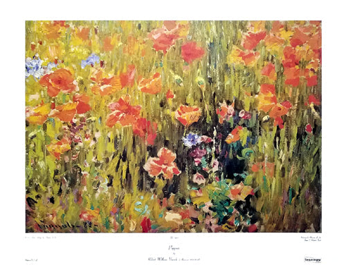 Framed Art Poppies by Robert William Vonnoh | 20 x 26