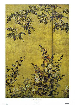Mimosa Trees and Flowers by Kitagawa Sosetsu | 36 x 26 Fine Art Print