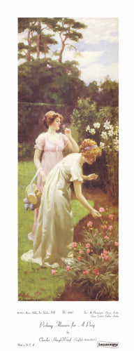 Framed Art Picking Flowers for a Posy by Charles Haigh-Wood | 21 x 8