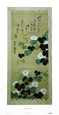 Morning Glories and Poem by Ogata Kenzan | 39 1/2 x 20 1/4 Fine Art Print