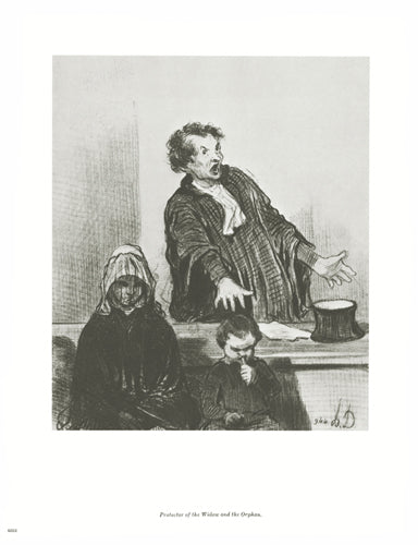 Framed Art Protector of the Widow and the Orphan by Honoré Daumier